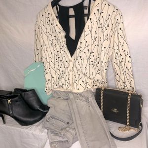 COPY - 🔥White & Black Floral Embroidered Cardigan